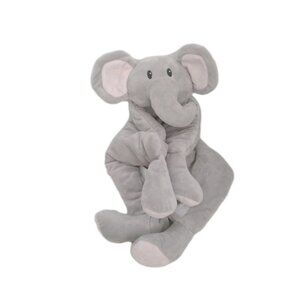 Modern Baby Plush Snuggle Blankie Gray Elephant Lovey Security Blanket 11"X18"